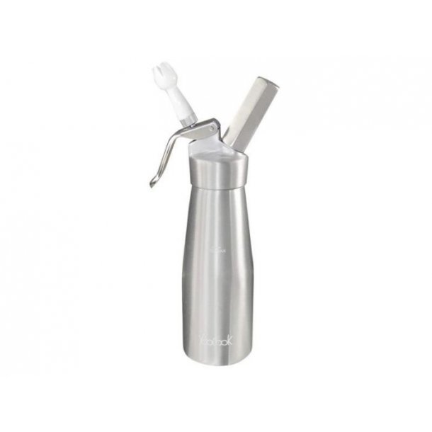 Sifon 0,5 liter i aluminium. med 3 sprjtetyller