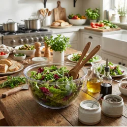 Salatslynge med serveringssk�l