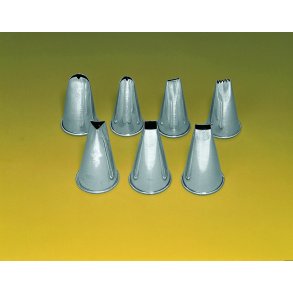 St af dekoratonstyller med 7 dele, hvidblik (tin)