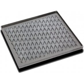 Dobbelt grillbageplade med rudeformet BBQ riller GN-2/3 H=2 cm