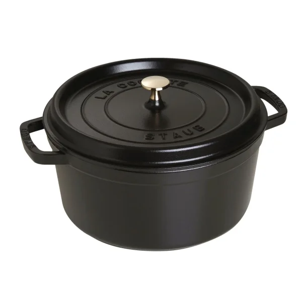 STAUB Cocotte stbejern, sort , rund , 28 cm