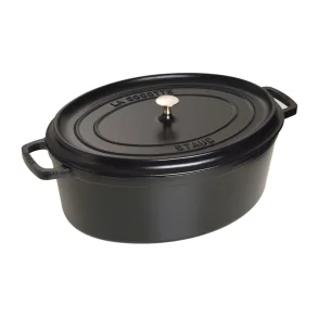 STAUB Cocotte stbejern, sort , oval , 41 cm