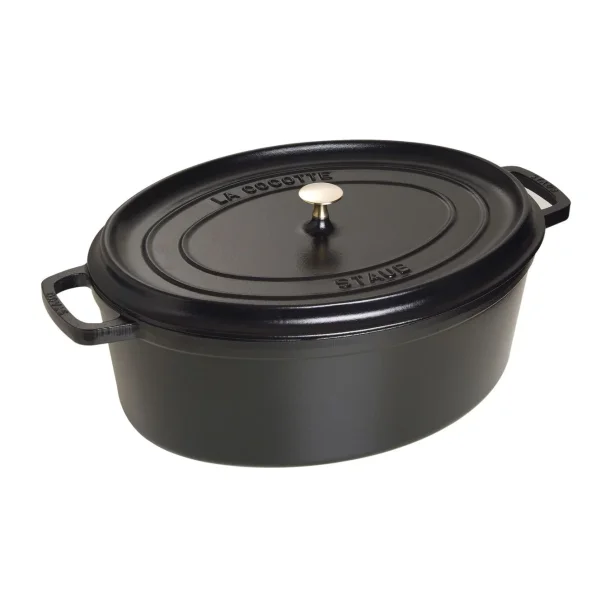 STAUB Cocotte stbejern, sort , oval , 31 cm