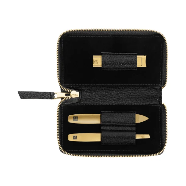 Zwilling Twinox Gold neglest 3 dele i sort etui