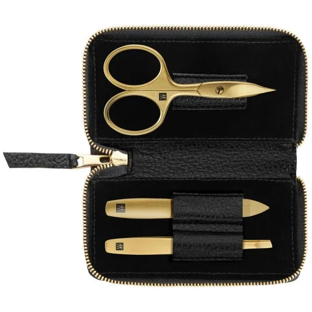 Zwilling Twinox Gold neglest 3 dele i sort etui