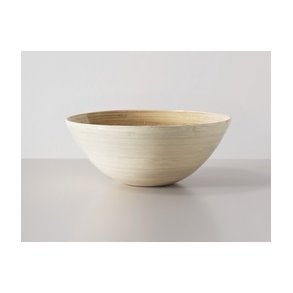 Bambusskl, blank hvid 26 cm H 11 cm