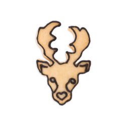 Udstikker hjortehoved 6 cm rustfri stl