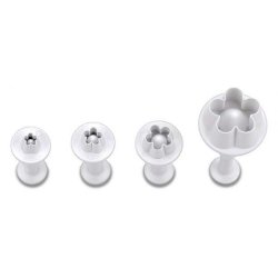 Udstikker med udstder og prgning, blomst 4 stk.