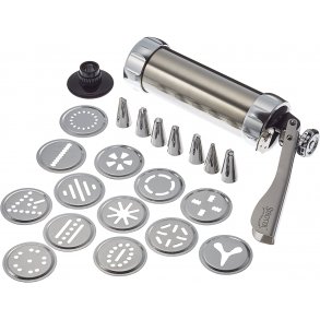 Sm�kagespr�jte med 7 tyller og 13 figurskiver 22 cm rustfri st�l og aluminium