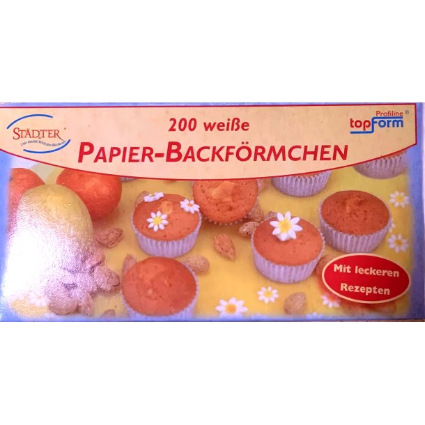 Papirsform  - muffinsform, hvid 200 stk.