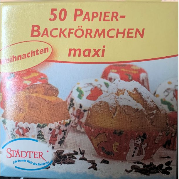 Papirsform  - maxi muffinsform, julemotiv 50 stk.