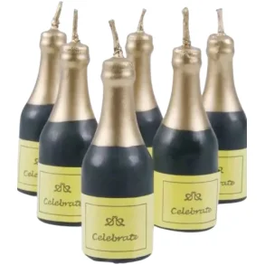 Kagelys champagneflasker 6 stk. 5,5 cm 