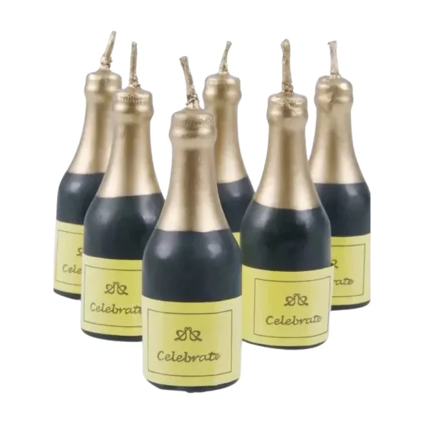 Kagelys champagneflasker 6 stk. 5,5 cm 