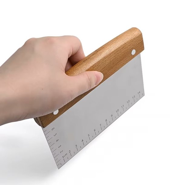 Dej / bordskraber rustfrist�l med tr�greb