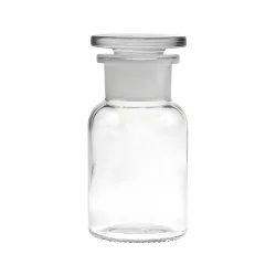 Apotekerglas med glaslg, klar glas 100ml.