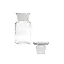 Apotekerglas med glaslg, klar glas 100ml.