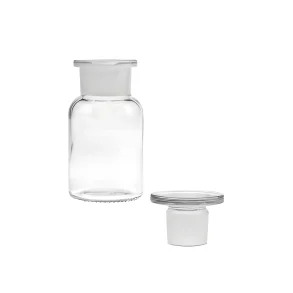 Apotekerglas med glaslg, klar glas 100ml.
