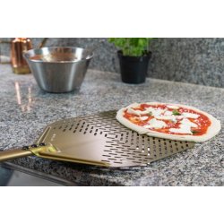Pizzaspade, GOLD perforeret 36-50 cm