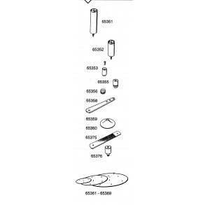 Skrue med spec. gevind, passer i midterrret L=15 mm 